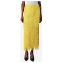 Yellow sequin-fringe midi skirt - size UK 8 - Autre Marque