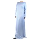 Light blue plisse maxi dress - size UK 12 - Autre Marque