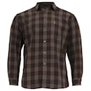 Yves Saint Laurent Flannel Shirt in Brown Cotton