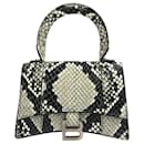 Balenciaga Hourglass Top Handle Bag Python Embossed Leather Mini