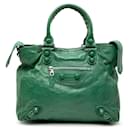 Balenciaga Giant Velo Handbag in Green Leather
