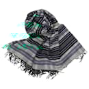 Écharpe en cachemire à carreaux tartan Hermès en vert