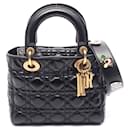 Dior Lady Dior Small Leather Handbag Black