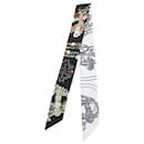 Hermès Black Brides de Gala en Fleurs Silk Twilly Scarf