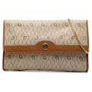 Dior Brown Honeycomb Coated Canvas Chain Shoulder Bag