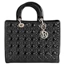 Lady Dior Black Patent Leather Tote