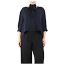 Navy blue silk blouse - size M - Autre Marque