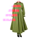 Red pleated shirt dress - size UK 12 - Autre Marque