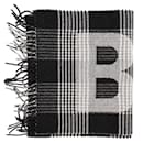 BALENCIAGA - Écharpe Balenciaga en laine blanche et noire