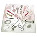 Hermes Rose Th / Rouge H / Bronze Nous Sommes Inseparables scarf 90 - Hermès