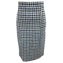 Amina Rubinacci Blue Multi Houndstooth Tweed Pencil Skirt - Autre Marque