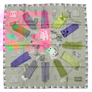 Hermès Pink L Heure des Gants Silk Scarf 90