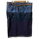 Kolor Knee Length Denim Lace Docking Skirt - Autre Marque