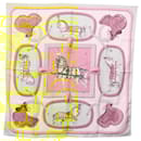 Écharpe HERMES Carré 90 ""GRAND APPARAT"" Soie Bleu Clair Auth 144681 - Hermès