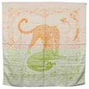 Écharpe en soie HERMES Carre 90 "JUNGLE LOVE" Orange Auth am9719 - Hermès