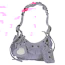 BALENCIAGA LucaGol XS Shoulder Bag Nylon Pink Silver 671309 Auth 147969SM - Balenciaga