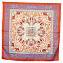 HERMES Carré 90 Écharpe "PELAGES ET CAMOUFLAGE Tache" Soie Noir Auth hk3233 - Hermès