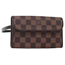 LOUIS VUITTON Damier Ebene Pochette Florentine Waist Bag N51856 LV Auth 153558 - Louis Vuitton