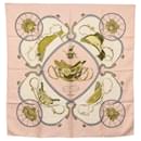 Foulard en soie HERMES Carré 90 ""SPRINGS"" Rose Auth BA7839 - Hermès