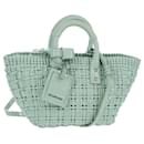 BALENCIAGA Bistro XS Hand Bag Rubber 2way LIme Green Silver 671342 Auth 147970V - Balenciaga