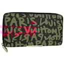 LOUIS VUITTON Monogram Graffiti Zippy Wallet Wallet Pink M93710 Auth 154028V - Louis Vuitton