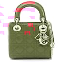 Dior Lady Dior Mini Cannage Leather Handbag Red