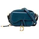 Dior Blue Mini Goatskin Saddle Pouch