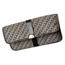 Vintage Dior Oblique Monogram Canvas Leather Belt Bag Grey Brown