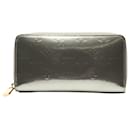 Louis Vuitton Silver Monogram Vernis Zippy Long Wallet