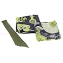 Écharpe HERMES Twilly Carre 90 en soie 3 pièces Noir Marine Rouge Auth am9962 - Hermès