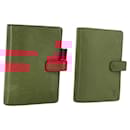 LOUIS VUITTON Epi Agenda MM Day Planner Cover 2 Set Red Brown LV Auth ti3496 - Louis Vuitton