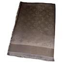 Louis Vuitton Monogram Shine Shawl Grey Beige M75121
