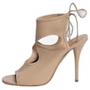 Beige leather cutout sandal heels - size EU 40 - Aquazzura