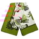 Hermès White Joies d Hiver Silk Scarf