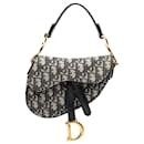 Dior Blue Mini Oblique Canvas Saddle Bag
