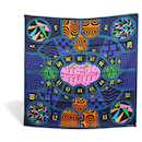 NEUF FOULARD HERMES JEU DE SOIE CARRE 90 CM EN SOIE BLEU PAGNI SILK SCARF - Hermès