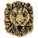 Gucci Lion Head Band Ring in Gold