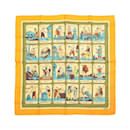 Hermès Carré 90 "L'ALPHABET DES METIERS" Silk handkerchief in Orange