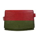 Louis Vuitton Red Epi Leather Pochette Santur Pouch