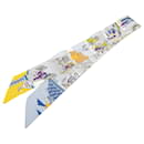 Hermès Blue La Maison des Carres Silk Twilly Scarf