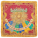 Hermès Carré 90 "CARPE DIEM" 100% Silk Scarf in Red