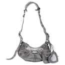 Balenciaga Le Cagole XS Shoulder Bag in Metallic Silver Lamb Leather