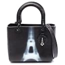 Dior Lady Dior Leather Handbag Black/White