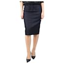Dark-wash denim midi skirt - size UK 10 - Autre Marque