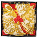 Foulard HERMES Carré 90 ""SOLEIL DE SOIE"" Soie Noir Auth BA9453 - Hermès