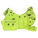 BALENCIAGA LucaGol XS Hand Bag Leather Neon yellow 671309 Auth am10278AM - Balenciaga