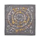 Hermès Carré 90 "ALLIANCES DU MONDE" Silk handkerchief in Gray
