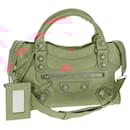 BALENCIAGA The Giant City Hand Bag Leather 2way Pink Silver 173084 Auth 144512V - Balenciaga