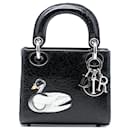 Dior Black Mini Deerskin Ceramic Effect Jeweled Swan Lady Dior