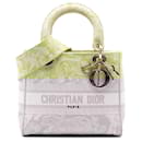 Dior Green Medium Embroidered Canvas Toile de Jouy Lady D Lite